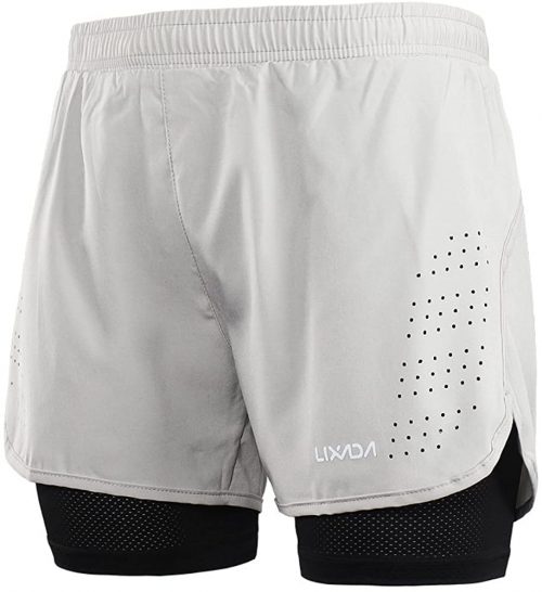 Lixada Men's 2-in-1 Running Shorts